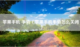 苹果手机 手势（苹果手机手势怎么关闭）
