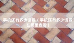 手机还有多少话费（手机还有多少话费在哪里查看）