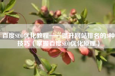 百度SEO优化教程——提升网站排名的3种技巧（掌握百度SEO优化原理）