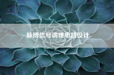 脉搏信号调理电路设计