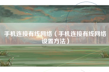 手机连接有线网络（手机连接有线网络设置方法）