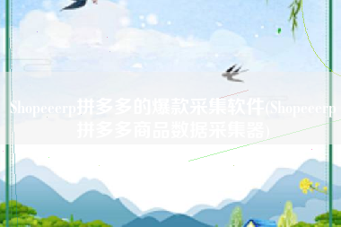 Shopeeerp拼多多的爆款采集软件(Shopeeerp拼多多商品数据采集器)