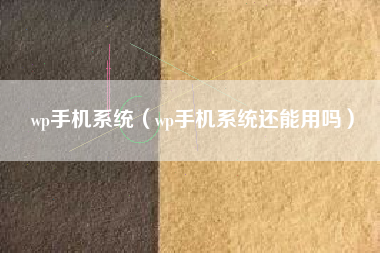 wp手机系统（wp手机系统还能用吗）