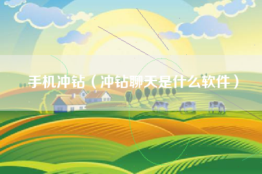 手机冲钻（冲钻聊天是什么软件）
