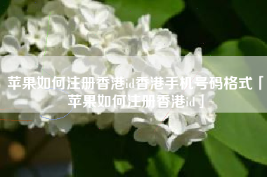 苹果如何注册香港id香港手机号码格式「苹果如何注册香港id」